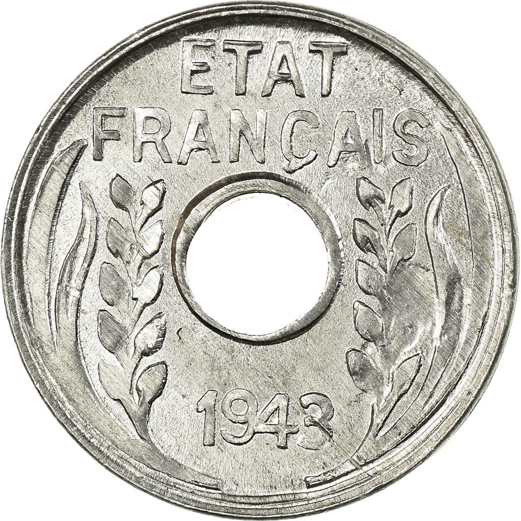 Coin, FRENCH INDO-CHINA, Cent, 1943, MS(64), Aluminum, KM:26