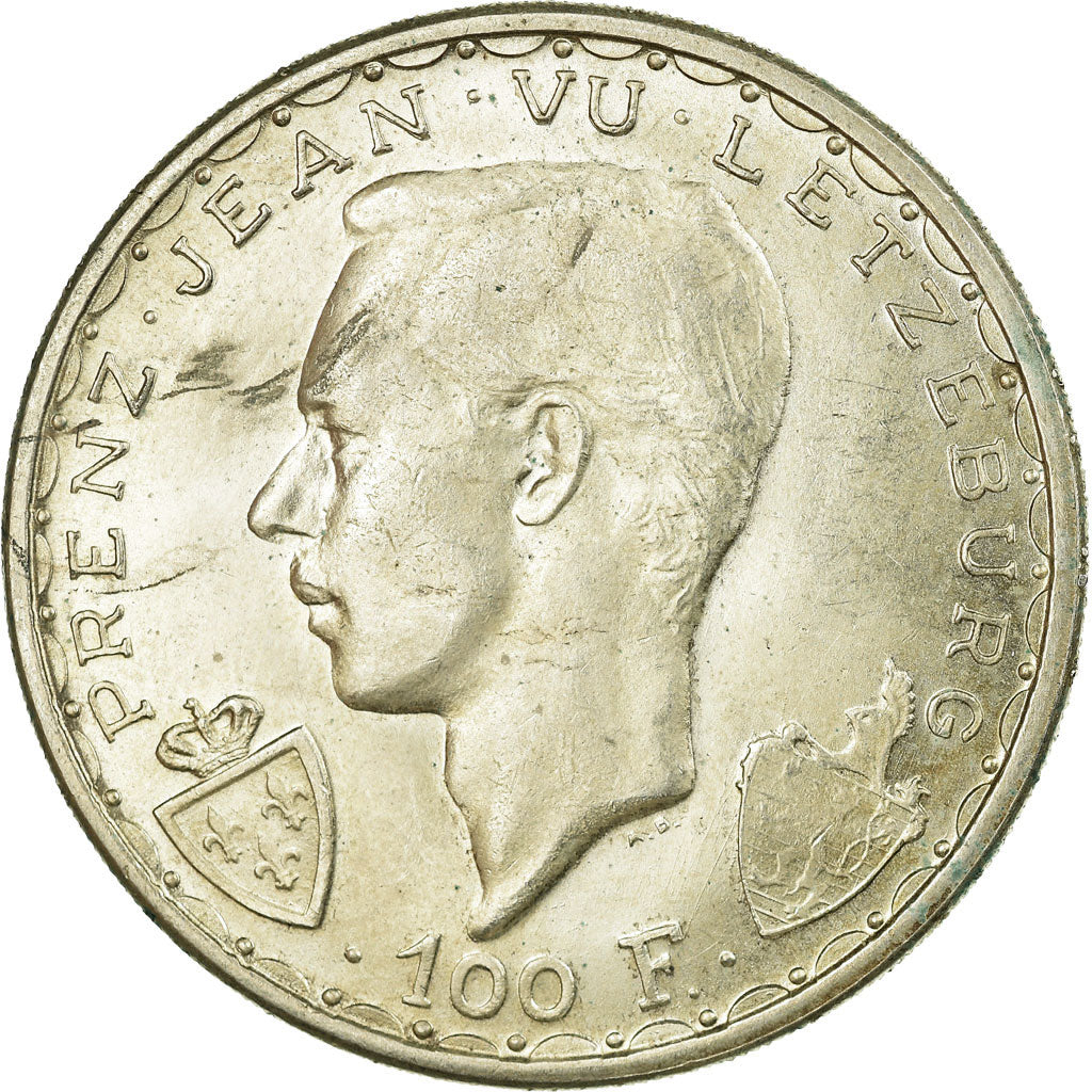 Luxembourg, Charlotte, 100 Francs, 1946, EF(40-45), Silver, KM:49