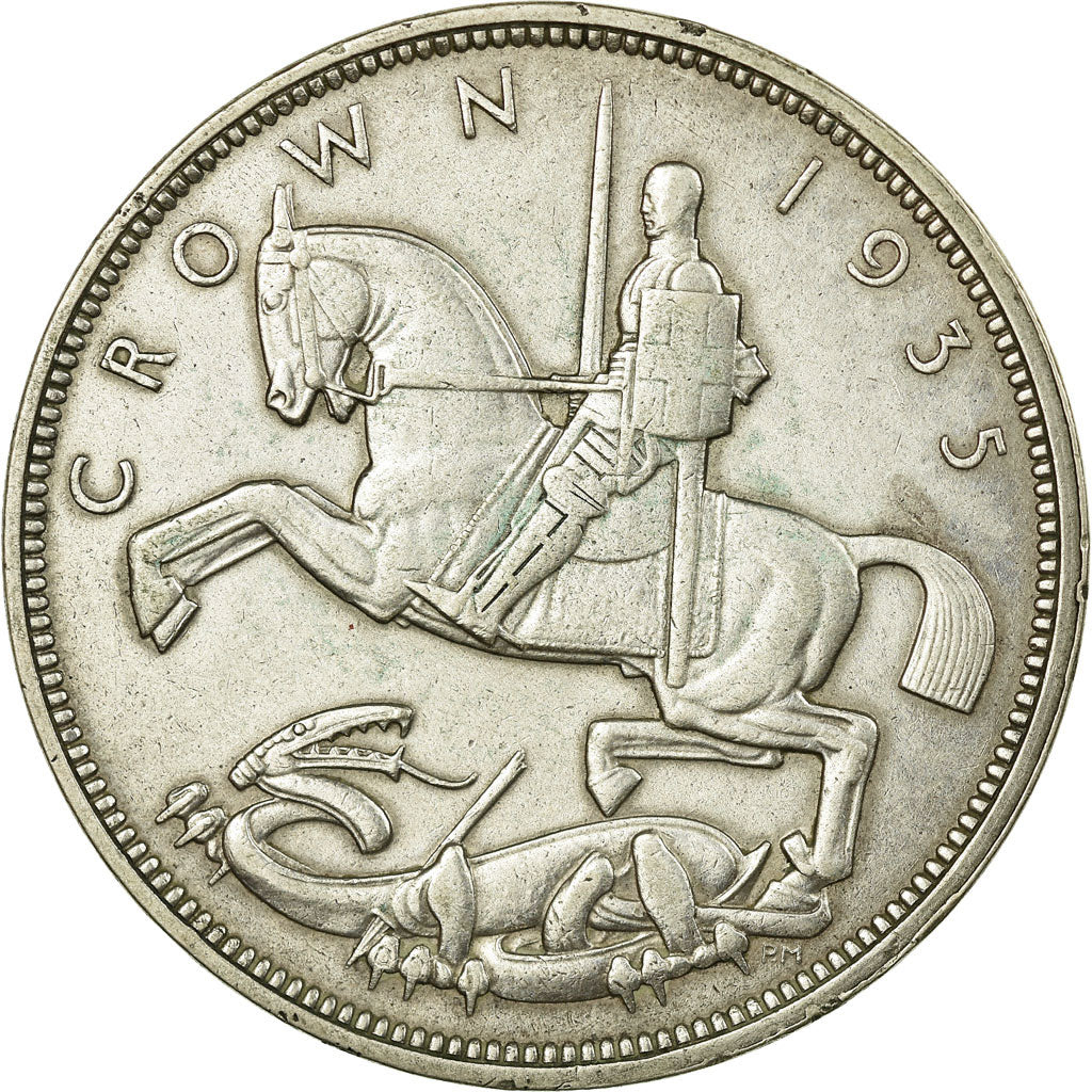 Coin, Great Britain, George V, Crown, 1935, AU(50-53), Silver, KM:842