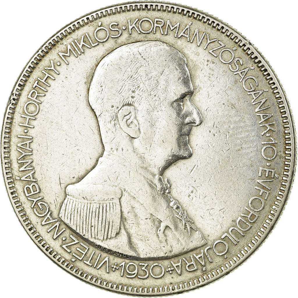 Coin, Hungary, 5 Pengö, 1930, Budapest, VF(20-25), Silver, KM:512.1