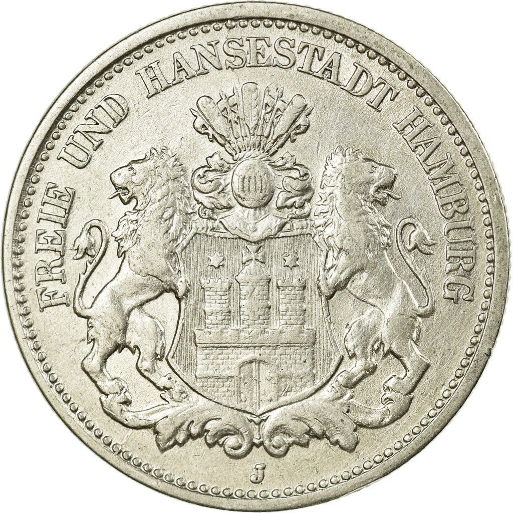 Münze, Deutsch Staaten, HAMBURG, 2 Mark, 1907, Hamburg, SS, Silber, KM:612