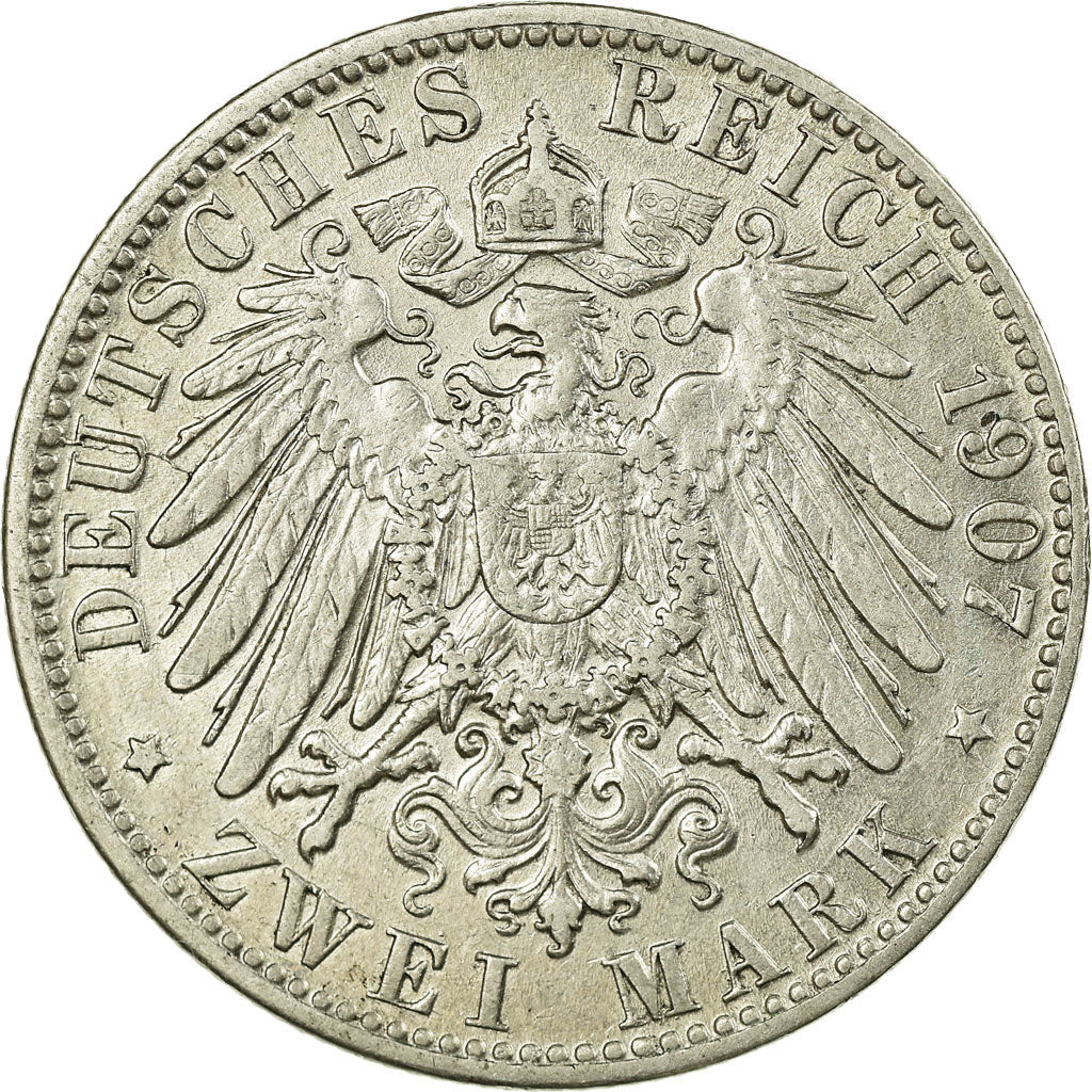 Münze, Deutsch Staaten, HAMBURG, 2 Mark, 1907, Hamburg, SS, Silber, KM:612