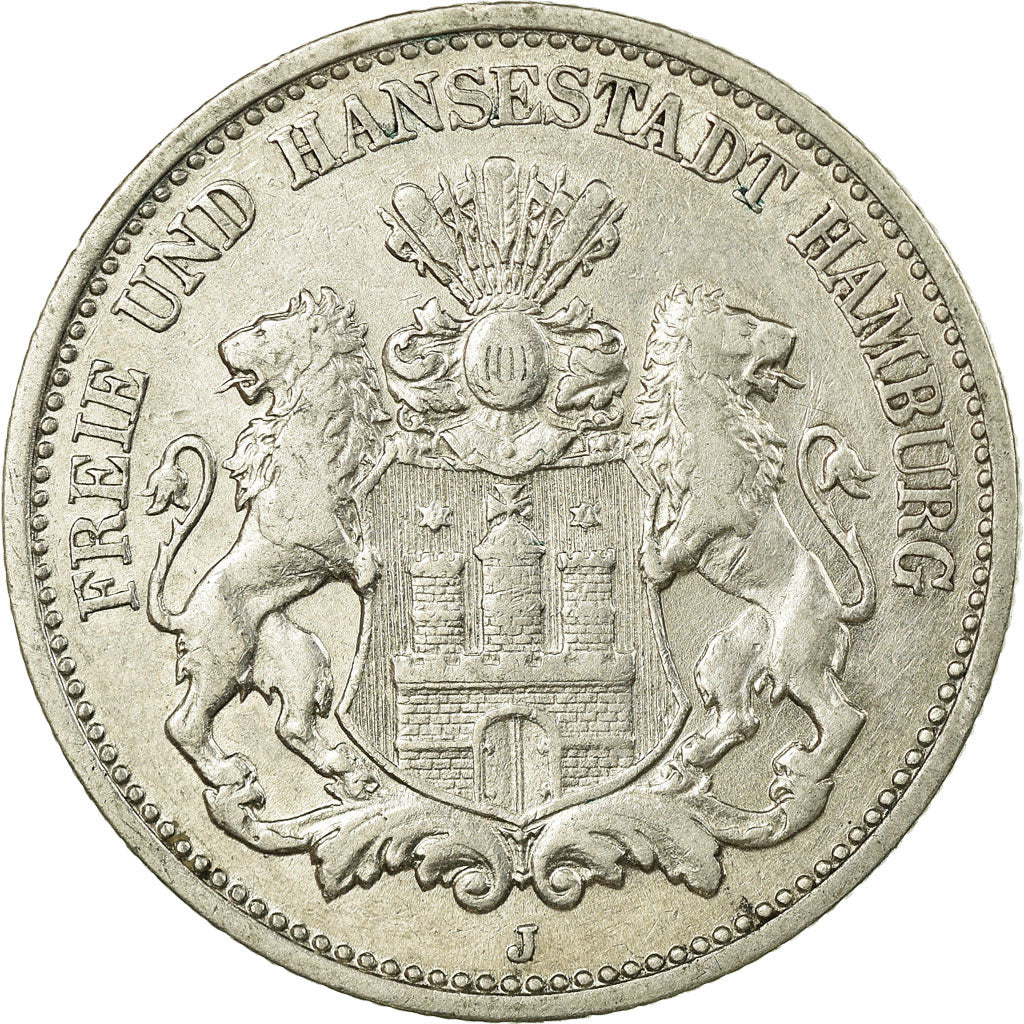 Moneta, Stati tedeschi, HAMBURG, 2 Mark, 1904, Hamburg, BB, Argento, KM:612