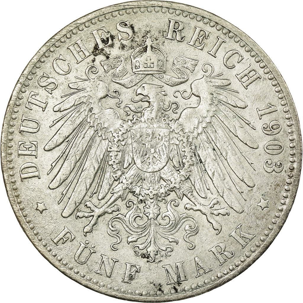 Coin, German States, PRUSSIA, Wilhelm II, 5 Mark, 1903, Berlin, VF(20-25)