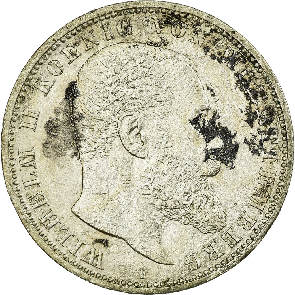 Coin, German States, WURTTEMBERG, Wilhelm II, 5 Mark, 1903, Freudenstadt