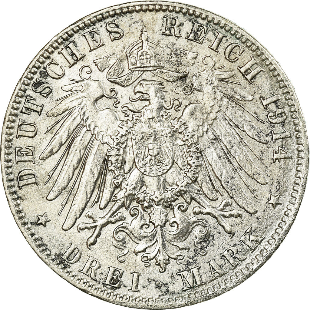 Monnaie, Etats allemands, HAMBURG, 3 Mark, 1914, Hamburg, TB+, Argent, KM:620