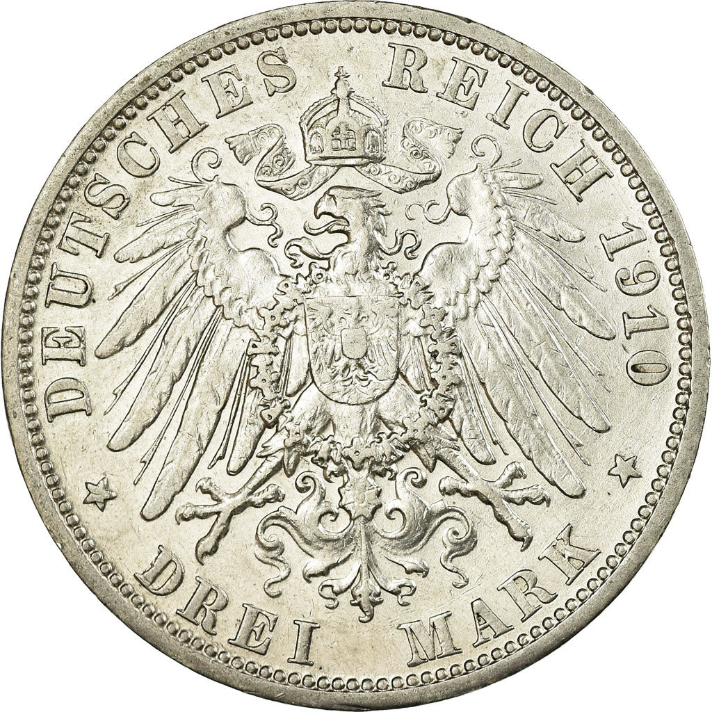 Münze, Deutsch Staaten, PRUSSIA, Wilhelm II, 3 Mark, 1910, Berlin, VZ, Silber
