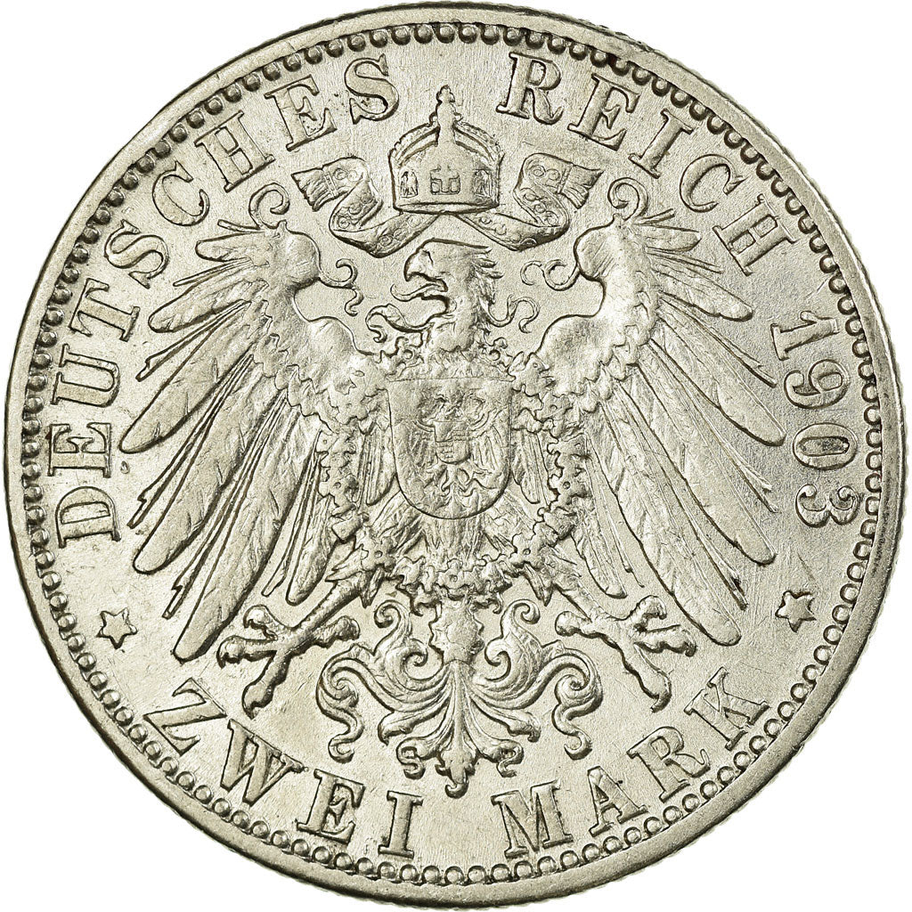 Coin, German States, BADEN, Friedrich I, 2 Mark, 1903, Stuttgart, EF(40-45)