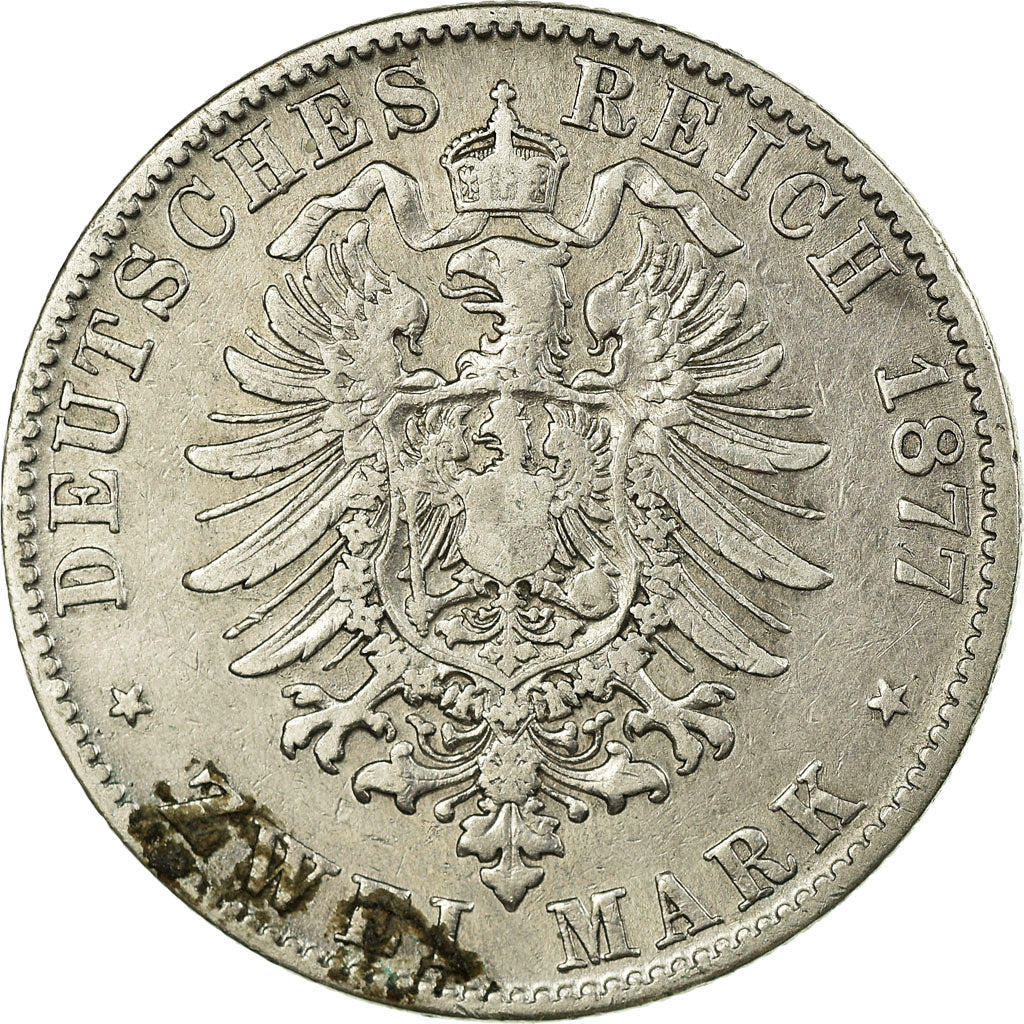 Coin, German States, SAXONY-ALBERTINE, Albert, 2 Mark, 1877, Muldenhütten