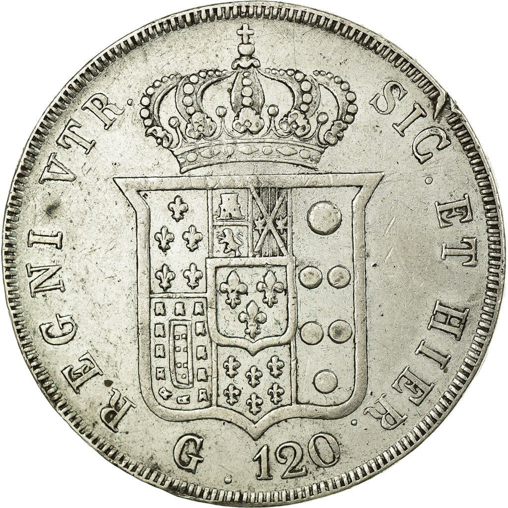 Coin, ITALIAN STATES, NAPLES, Ferdinando II, 120 Grana, 1838, VF(30-35), Silver