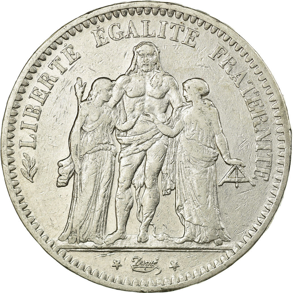 Moneta, Francia, Hercule, 5 Francs, 1848, Bordeaux, BB, Argento, KM:756.4