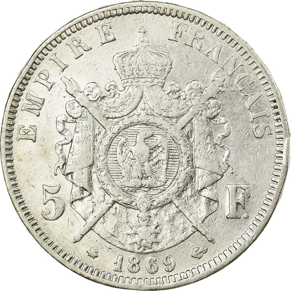 Coin, France, Napoléon III, 5 Francs, 1869, Strasbourg, VF(30-35), Silver