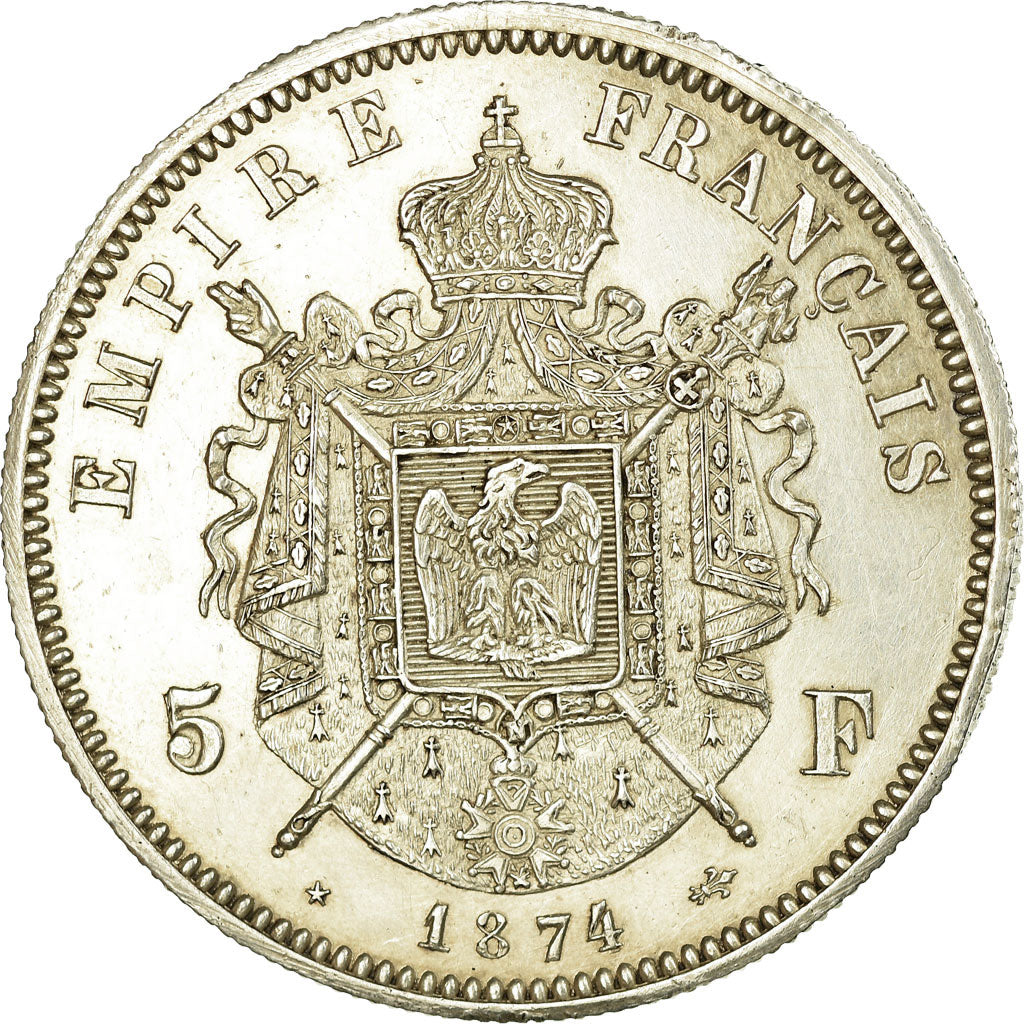 Monnaie, France, Napoleon IV, 5 Francs, 1874, TTB+, Argent, Gadoury:741