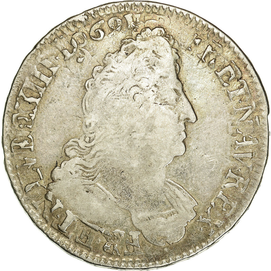Monnaie, France, Louis XIV, 1/2 Ecu aux palmes, TB+, Argent, Gadoury:185