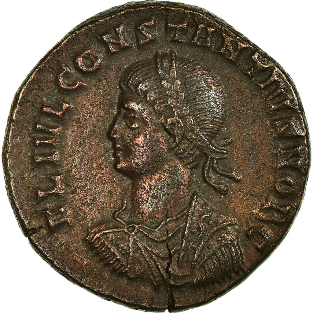 Coin, Constantius II, Nummus, Ticinum, AU(55-58), Copper, RIC:201