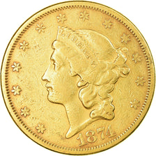 Coin, United States, Liberty Head, $20, Double Eagle, 1874, U.S. Mint, San
