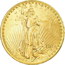 Moneta, USA, Saint-Gaudens, $20, Double Eagle, 1914, U.S. Mint, Denver