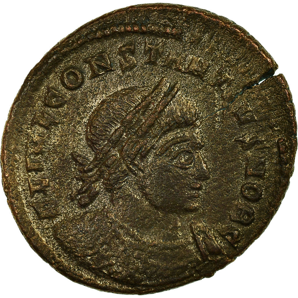 Coin, Constantine II, Nummus, Trier, AU(50-53), Copper, RIC:254