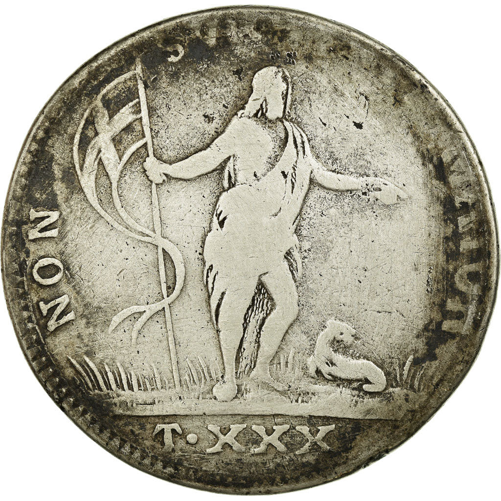 Moneda, MALTA, ORDEN DE, Emmanuel Pinto, Xxx (30) Tari, 1757, BC+, Plata
