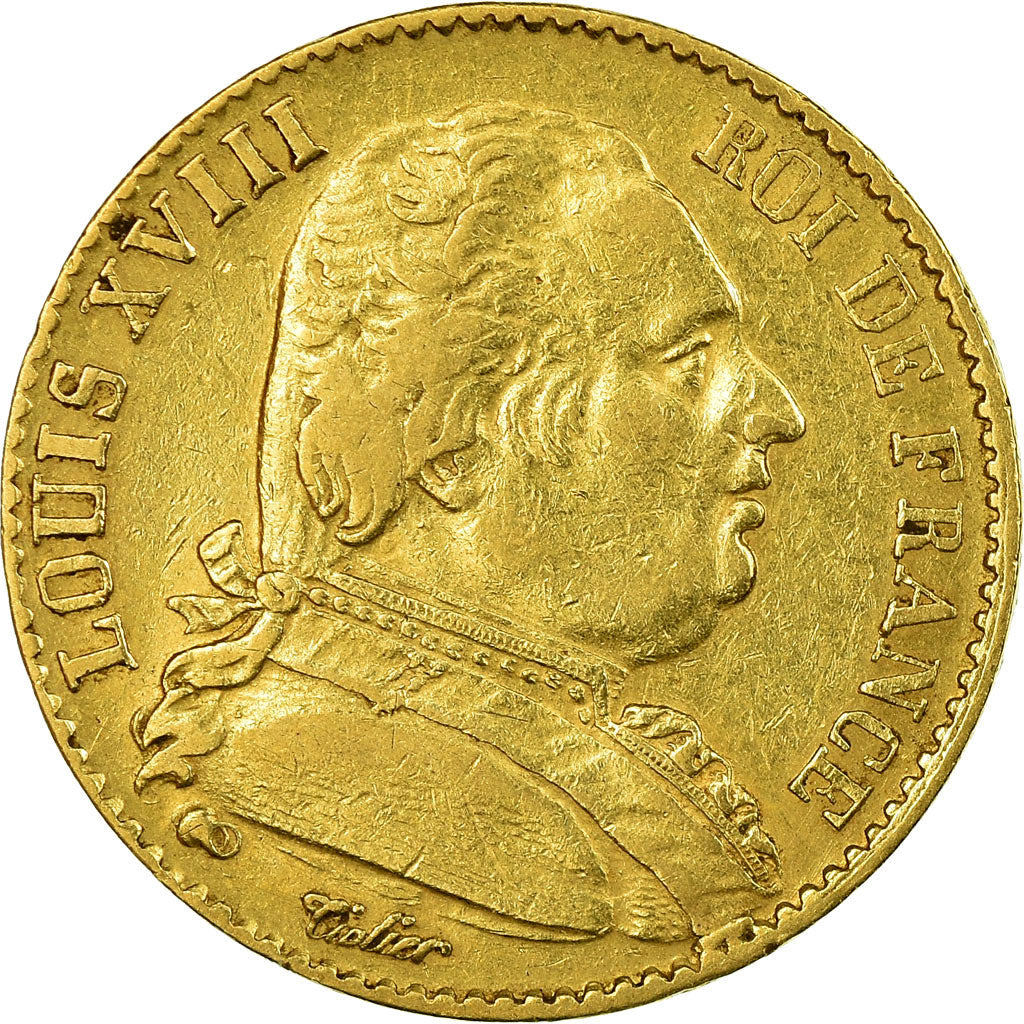 Monnaie, France, Louis XVIII, Louis XVIII, 20 Francs, 1814, Paris, TB+, Or