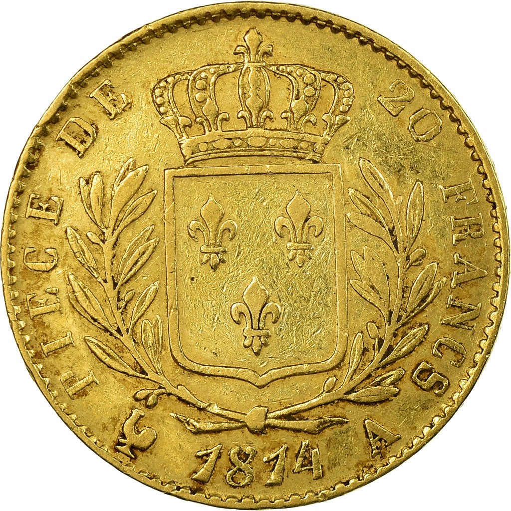 Monnaie, France, Louis XVIII, Louis XVIII, 20 Francs, 1814, Paris, TB+, Or