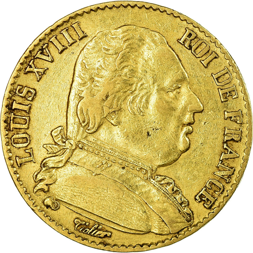 Monnaie, France, Louis XVIII, Louis XVIII, 20 Francs, 1814, Paris, TTB, Or