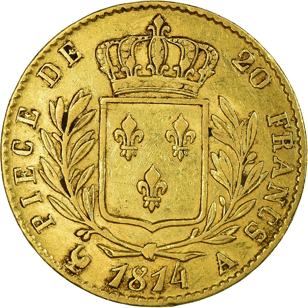 Monnaie, France, Louis XVIII, Louis XVIII, 20 Francs, 1814, Paris, TTB, Or