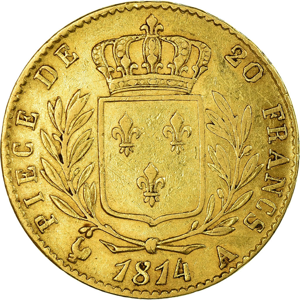 Münze, Frankreich, Louis XVIII, Louis XVIII, 20 Francs, 1814, Paris, SS, Gold