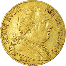 Moneta, Francia, Louis XVIII, Louis XVIII, 20 Francs, 1815, Paris, MB, Oro