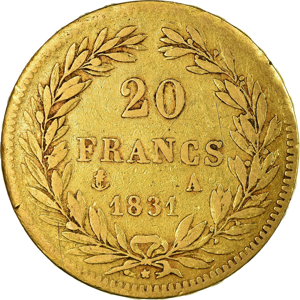 Munten, Frankrijk, Louis-Philippe, 20 Francs, 1831, Paris, FR, Goud, KM:746.1