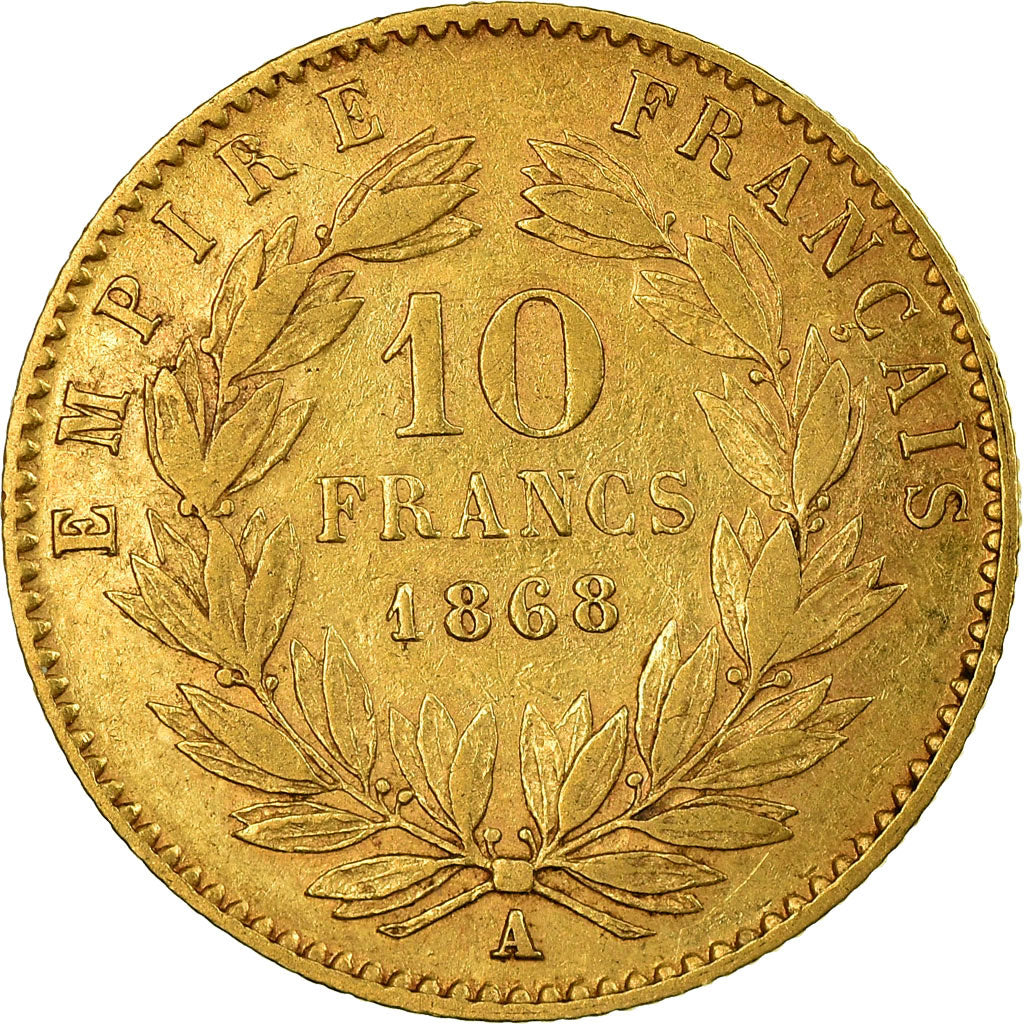 Coin, France, Napoleon III, Napoléon III, 10 Francs, 1868, Paris, EF(40-45)