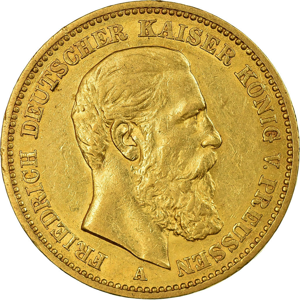 Coin, German States, PRUSSIA, Friedrich III, 20 Mark, 1888, Berlin, EF(40-45)