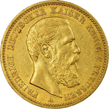 Coin, German States, PRUSSIA, Friedrich III, 20 Mark, 1888, Berlin, EF(40-45)