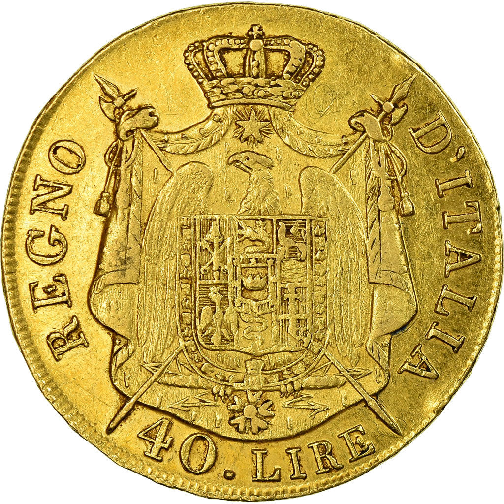 Monnaie, États italiens, KINGDOM OF NAPOLEON, Napoleon I, 40 Lire, 1808, Milan