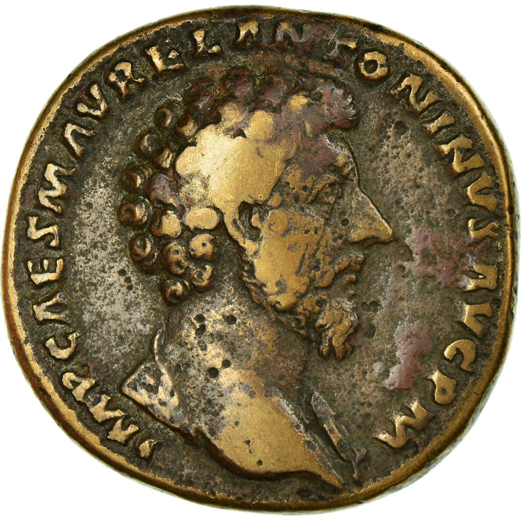 Coin, Marcus Aurelius, Sestertius, 162, Rome, VF(30-35), Copper, RIC:826