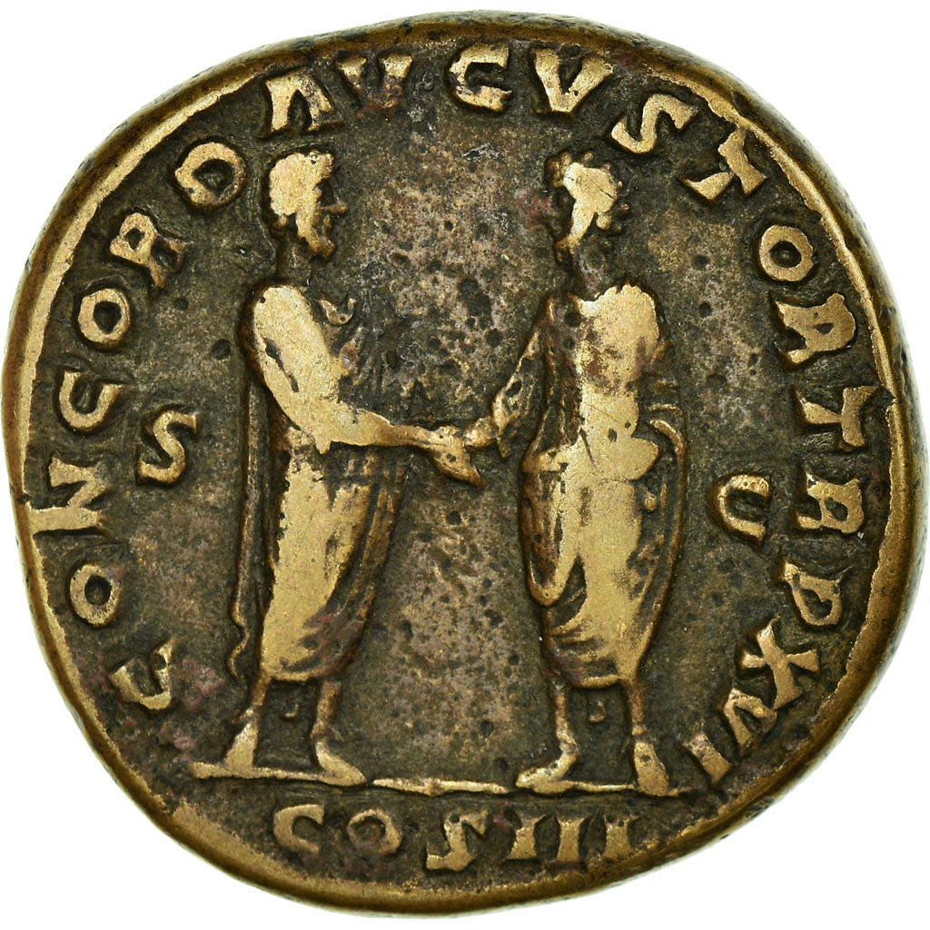 Coin, Marcus Aurelius, Sestertius, 162, Rome, VF(30-35), Copper, RIC:826