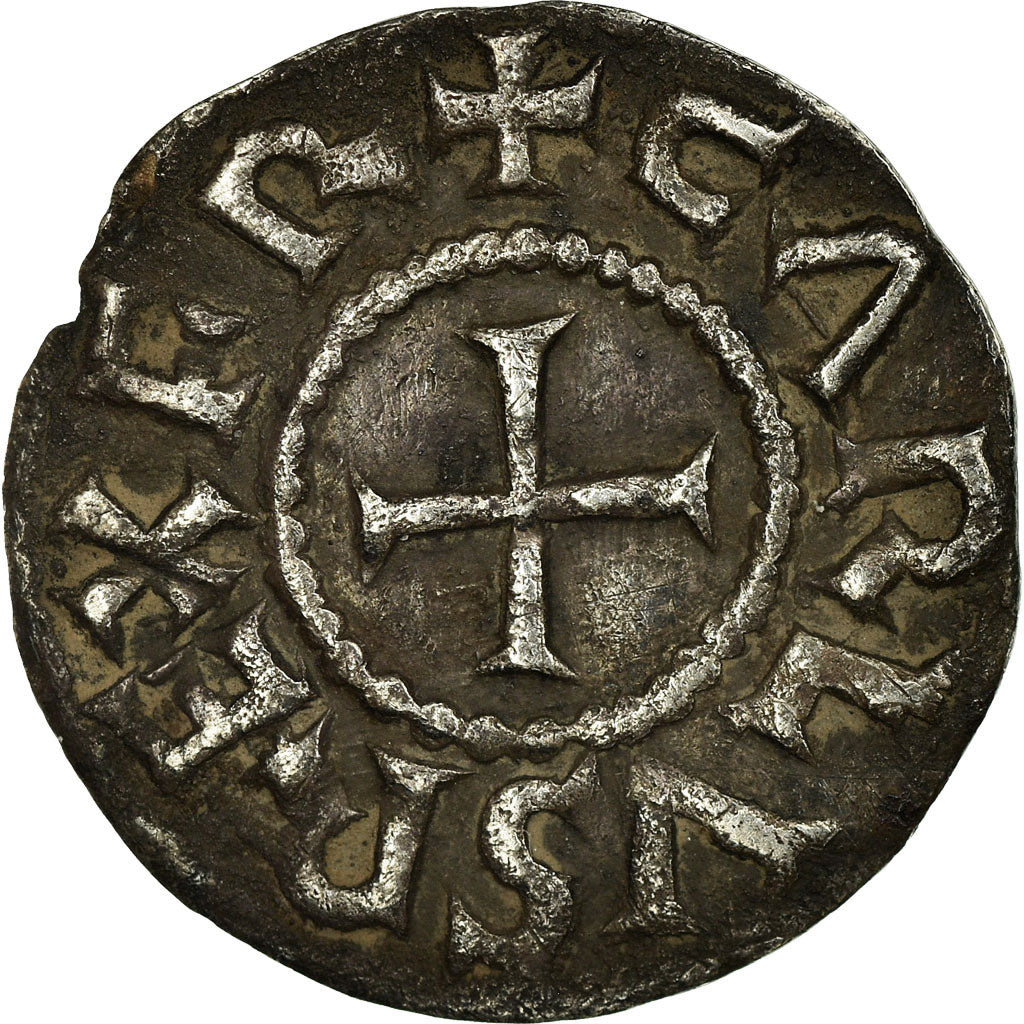 Monnaie, France, Charles II, Denier, Melle, TTB+, Argent, Prou:692