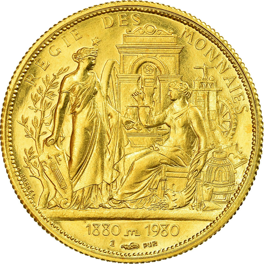 France, Medal, History, 1980, MS(63), Gold