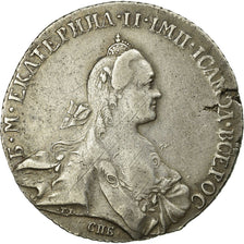 Moeda, Rússia, Catherine II, Rouble, 1768, Saint-Petersburg, Rara, AU(55-58)