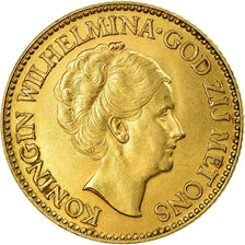 Coin, Netherlands, Wilhelmina I, 10 Gulden, 1933, MS(60-62), Gold, KM:162