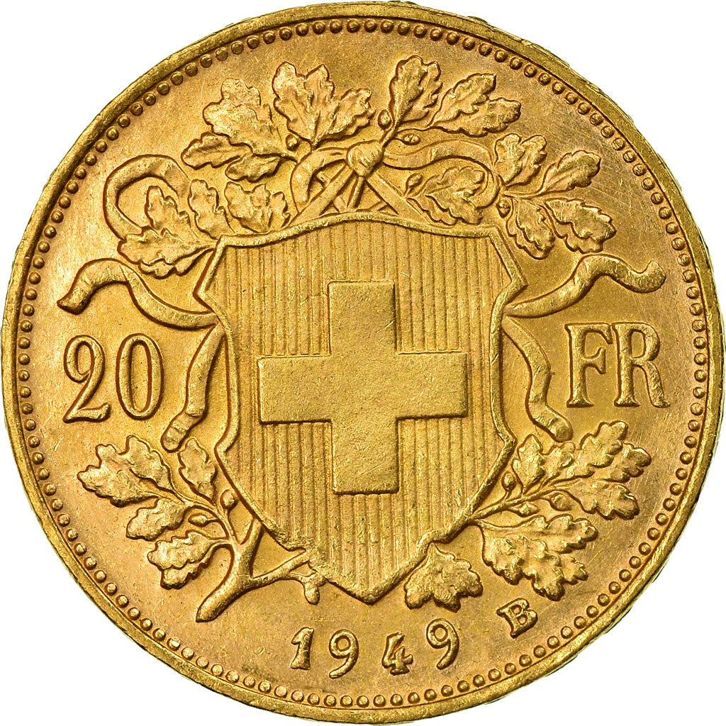 Moneda, Suiza, 20 Francs, 1949, Bern, EBC+, Oro, KM:35.2