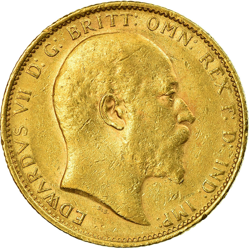 Coin, Australia, Edward VII, Sovereign, 1908, Melbourne, VF(30-35), Gold, KM:15