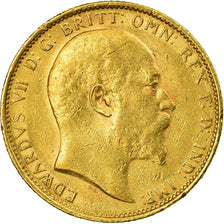 Coin, Australia, Edward VII, Sovereign, 1908, Melbourne, VF(30-35), Gold, KM:15