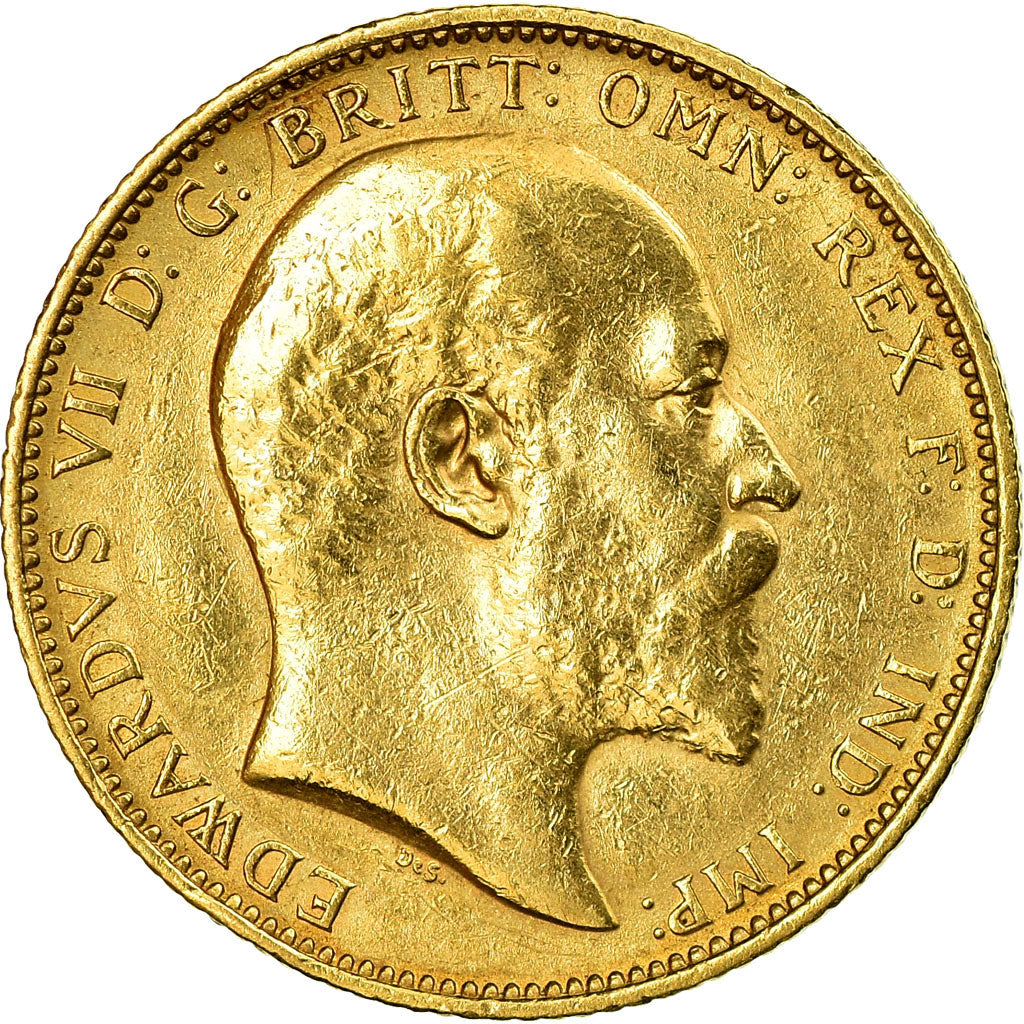 Coin, Australia, Edward VII, Sovereign, 1908, Melbourne, VF(30-35), Gold, KM:15