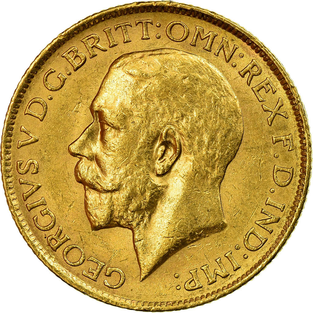 Coin, Australia, George V, Sovereign, 1916, Sydney, MS(63), Gold, KM:29