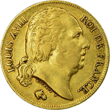 Coin, France, Louis XVIII, Louis XVIII, 20 Francs, 1819, Lille, VF(20-25), Gold