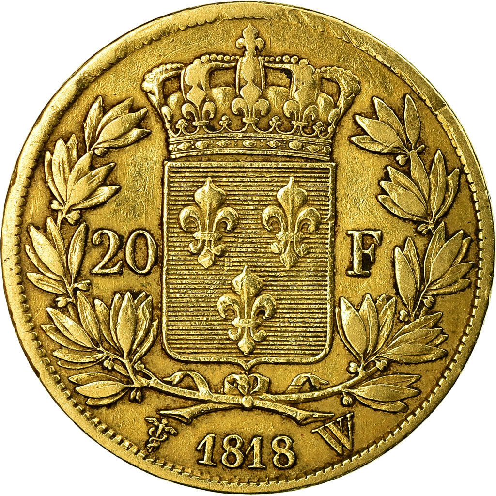 Coin, France, Louis XVIII, Louis XVIII, 20 Francs, 1818, Lille, VF(20-25), Gold
