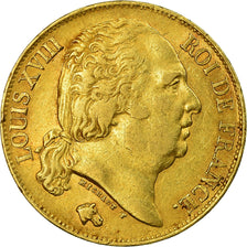 Monnaie, France, Louis XVIII, Louis XVIII, 20 Francs, 1818, Lille, TB+, Or