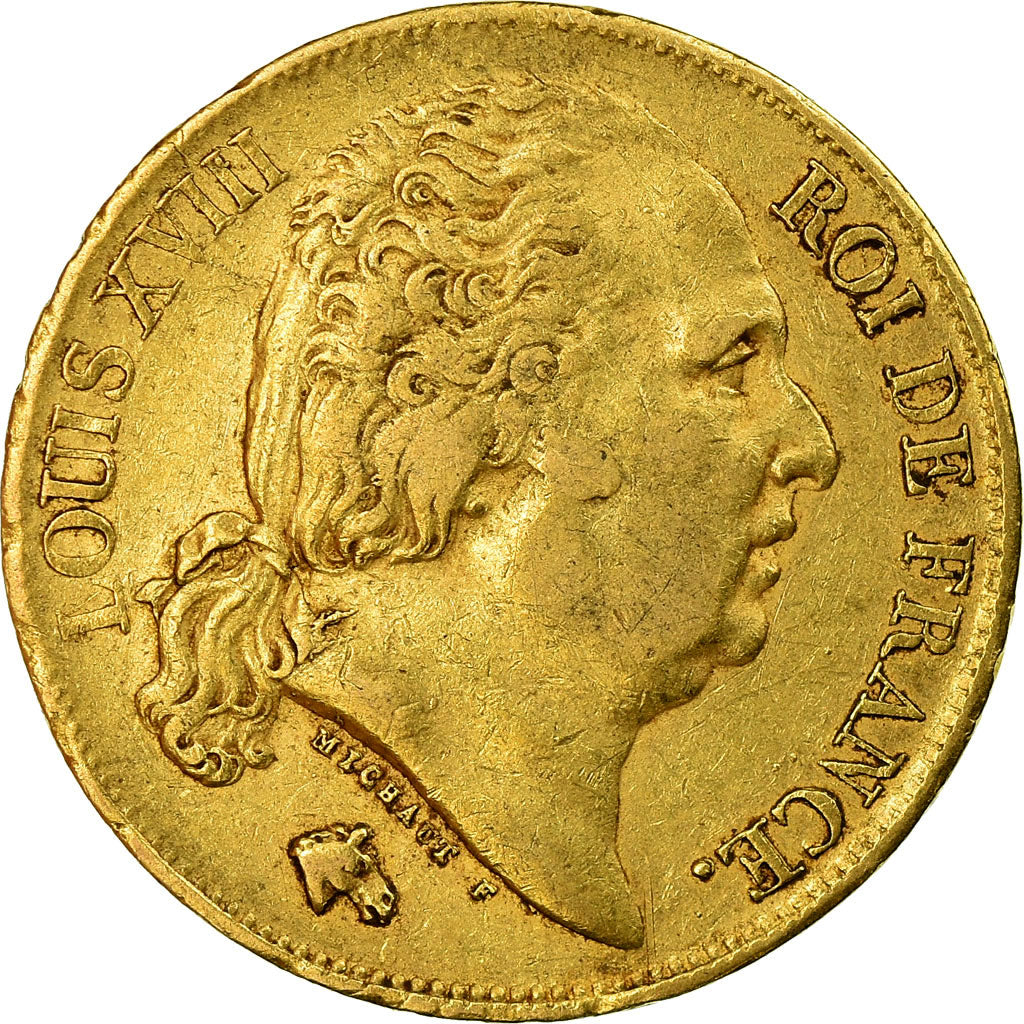 Monnaie, France, Louis XVIII, Louis XVIII, 20 Francs, 1824, Paris, TB+, Or