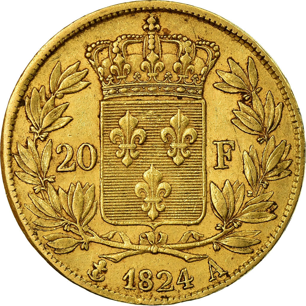 Monnaie, France, Louis XVIII, Louis XVIII, 20 Francs, 1824, Paris, TB+, Or
